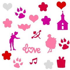 25 PCS Red Pink White Felt Fabric Craft Sheet Sewing Patchwork 8.3×11.8 Inch