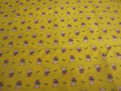 Cotton Fabric Petite Teddy Bears Tossed on Yellow Jo Ann 2yd 8″ x 44