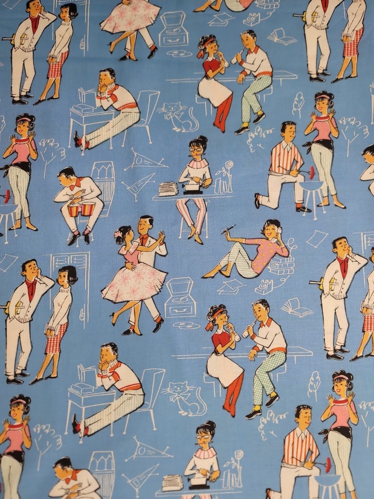Windham Fabrics Going Steady Date Dance Cook Music By the 1 yard cotton fabric