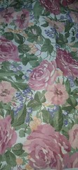 Vintage 1980’s Floral Fabric Dan River? shabby Chic floral roses 4 yards 60″ new