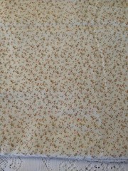 Vintage Peter Pan Fabric Calico Cream Tan Tiny Floral Vine 18″ X 42″ Doll