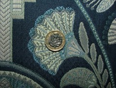 Art Deco Madison Sapphire Blue Thick Jacquard Curtain Upholstery Cushion Fabric