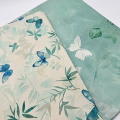 1M Chinese Style Butterfly Flower Printed Fabric Material Sew Tablecloth Fabric