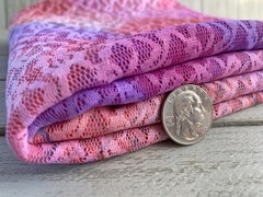 Multi-Color Ombre Stretch Lace Fabric ~ Pink, Peach, Lavender 1 1/8 yd, 56″ wd