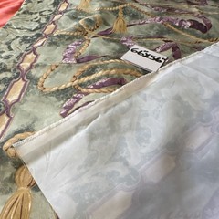 Lot 2 Remnants Berkshire Tassels. 66”x56” and 2nd piece is 48”x46”