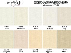 11 Options Solids Tweed Tonals Cotton Quilting Fabric 10 PCS Fat Quarters
