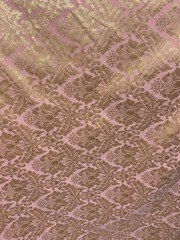 PINK GOLD Damask Jacquard Brocade Flower Floral Fabric (110 in.) Sold BTY
