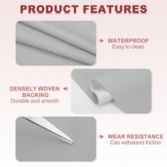 63″x39.4″ Faux Leather Sheets Fabric Sheet Vinyl Fabric Synthetic PU Light Gray