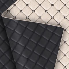 Pebble Grain Quilted Faux Leather 6mm Foam Backed Auto Upholstery 63″ Wide