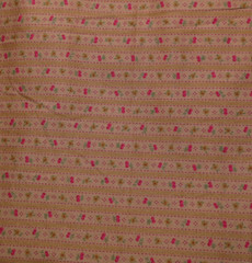 Cotton Fabric 3 1/2 yards Petite Floral Stripe Brown Primative Craft Material