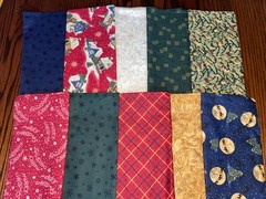 10 “Santa Town” Half Yard Cuts Vintage Thimbleberries Fabric 1 3/4 Pounds 5 Yds