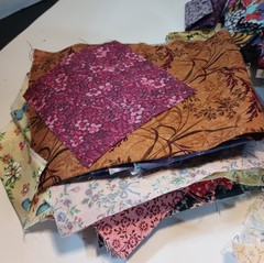 1 Pound 15 Ounces Cotton Print Fabric Quilt Scraps Leftover Squares E