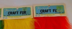 Vintage Craft Fur Fiber Crafts 4 PC Lot Each 4″X12″ Orange Red Green Yellow