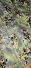 Wool Blend Floral Printed Thick Winter Spun Soft Fabric 45”W Sold BTY Green
