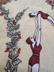 RARE Vtg Cotton FABRIC La Comedie Italienne Ledoux Hermes Scarf Style Art BTHY