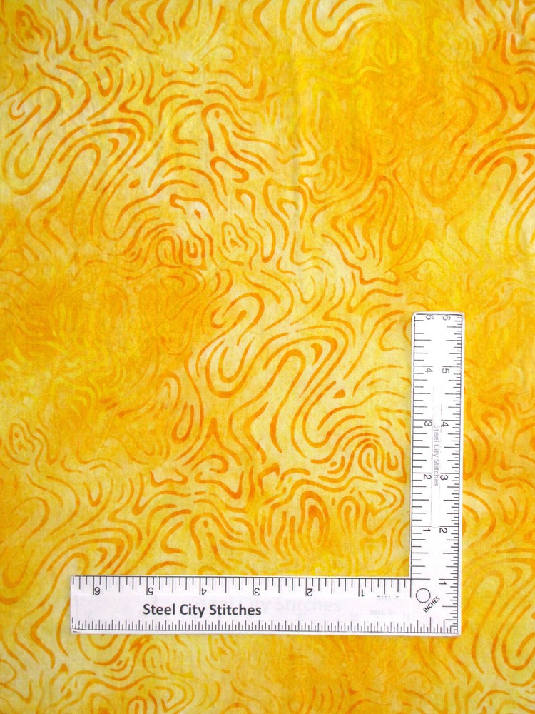Swirl Swirls Indonesian Batik Fabric BATIK Yellow Cotton Riley Blake Yard