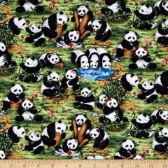BTHY Peter Panda Bamboo Water Pond Cotton Fabric By Half Yard FAQ 112-25201