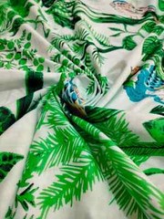 25 Yards Fabric Indian White Owl Hand Printed Cotton Fabric Sewing Fabrics