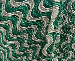 KELLY GREEN SILVER Guipure Rhinestones Bridal Lace Fabric 50” Width 1 Yard