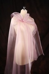Dusty/Rose Crystal Sheer Organza Fabric By the Yard 161