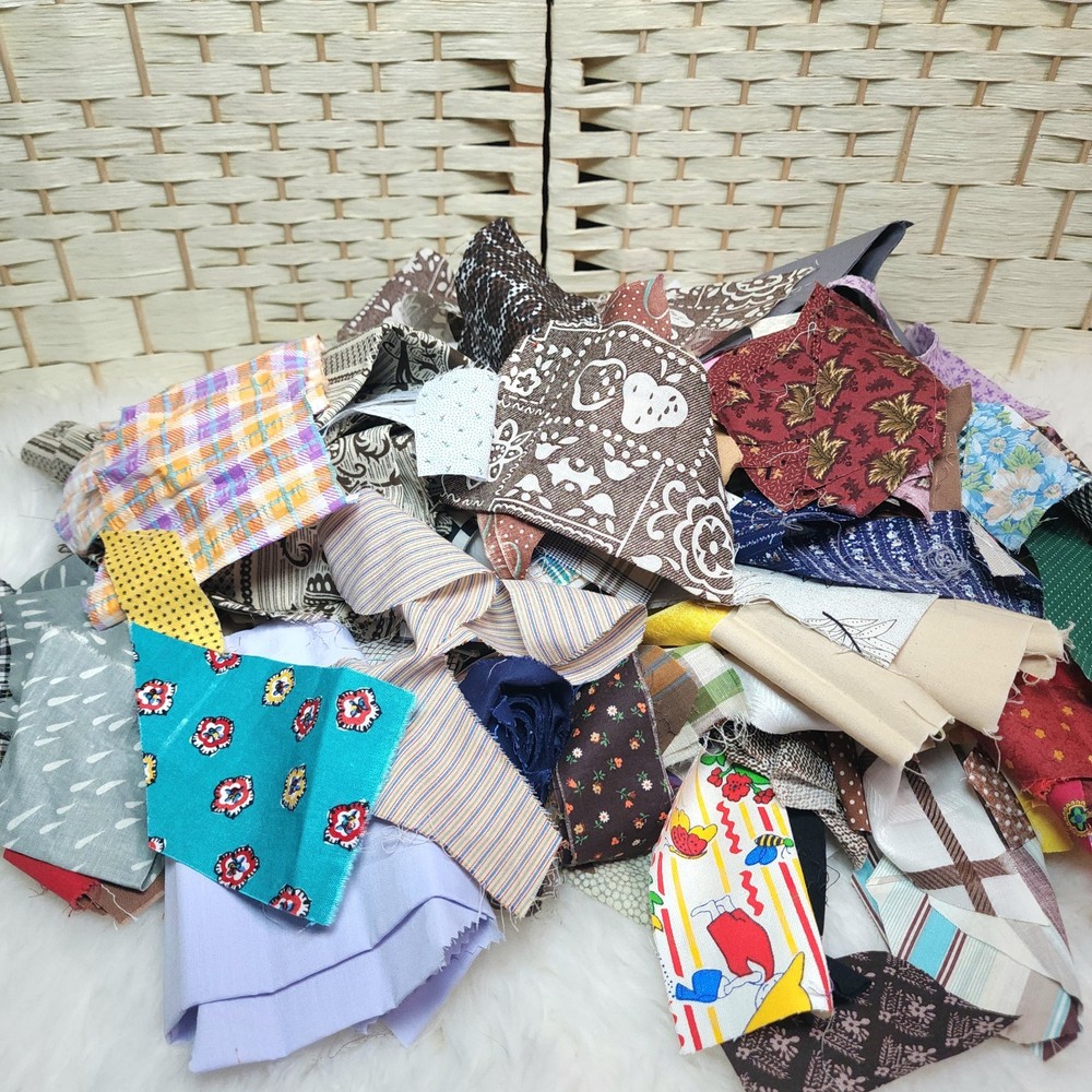 Fabric Scraps 2 Lb 8 Oz Assorted Colors & Sizes For Quilting And Crafts