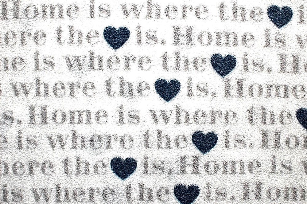 BTY “HOME IS WHERE THE HEART IS” ON WHITE ANTI PILL FLEECE FABRIC 1 YD 60 X 36″