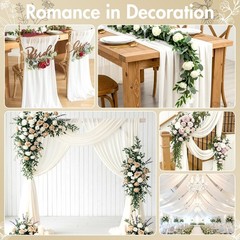 Chiffon Fabric PreCut Sheer Wedding Arch Draping Ivory 60 Inch x 5 Yards