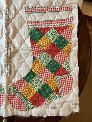 VTG Spring Mills CHRISTMAS STOCKING Cut Sew Quilted Fabric Panel 4667