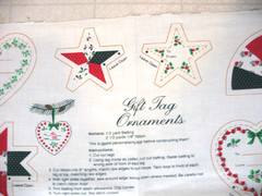 * Wamsutta Christmas FABRIC PANEL Gift Tag Ornaments cut & sew 17.5×45″ Hallmark