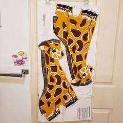 Vintage Giraffe Pillow Fabric Panel for 21″ x 11″ Pillow