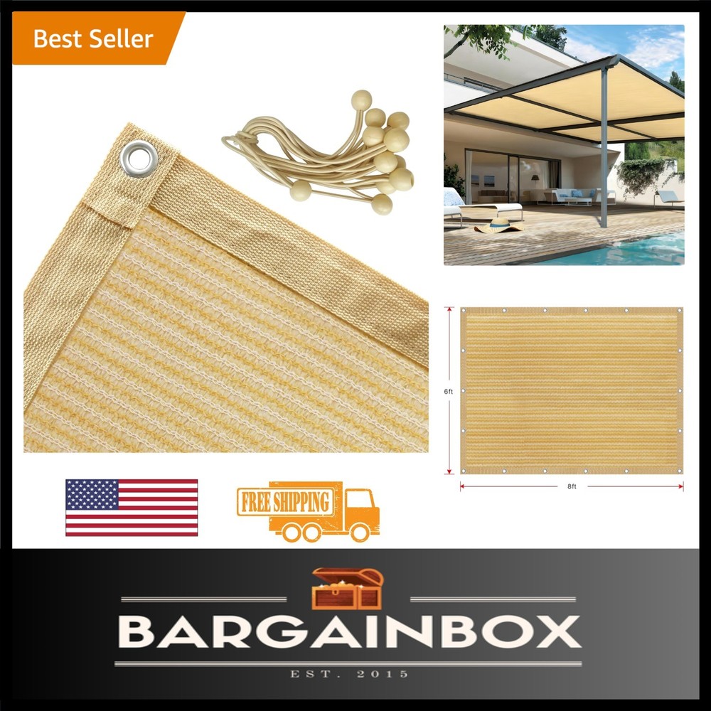 Easy-Install 6′ x 8′ Sun Shade Canopy with Grommets – Perfect for Outdoor Events