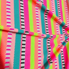 Spandex Stretch Fabric Animated Colorful Stripes print 60″ wide Swimsuit By Yard