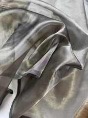 Dark Silver/Pewter Gray Silk & Metal Organza Fabric