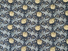 GP & J BAKER CURTAIN FABRIC DESIGN Tulip & Jasmine 5.9 METRES INDIGO/IVORY