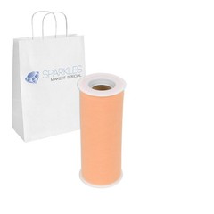 5 pcs Peach 6″ x 25 Yd Tulle Fabric Roll Spool Wedding Bow Party Decoration fe