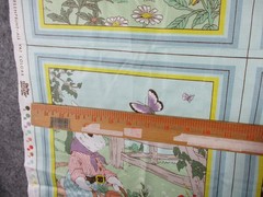Vintage Cyrus Clark Story Book Cheater Quilt Mr Rabbit 18 Panel Pastels 81×37″
