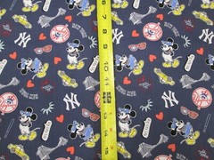NEW YORK YANKEES MLB DISNEY 100% COTTON 1/2 YD PIECE BRAND NEW DESIGN “GO YANKS”