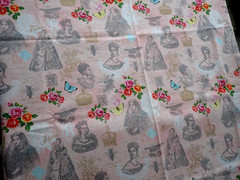 Buttercream For Joann Fabrics Silhouettes of Queen Ladies & Roses Quilt Fabric