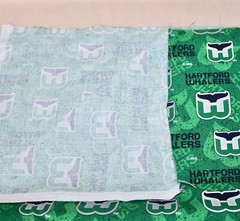 Hartford Whalers ~ Logo On Logo Pattern NHL Cotton Fabric 1/4 Yard 9” X 44”