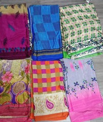 Women’s 10Pc Lot Vintage Art Silk Sari For Art & Craft Work Indian Saree Fabric