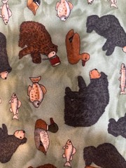 3 Yards Teresa Kogut Bear Lake South Sea Imports SSI Black Bear Fish Duck Cotton