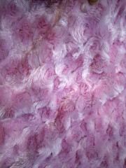 Minky Rosebud fabric pink remnant