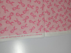 Fabric Breast Cancer Awareness Ribbon Light Pink Background BTHY