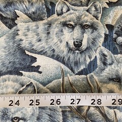 1.75 Yard Piece Midwinter Dream Wildlife Animals Cotton Quilting Fabric *washed*