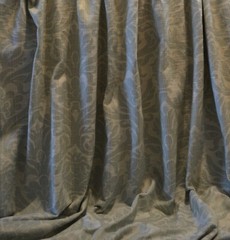 30 YARD PIECE /ROBIN EGG BLUE / 100% COTTON , HEAVY, WOVEN DAMASK /VTG BRAEMORE
