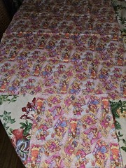 Two Pieces Of Rare Girl & Boy Cooking In Kitchen Cotton Fabric Remnants Read