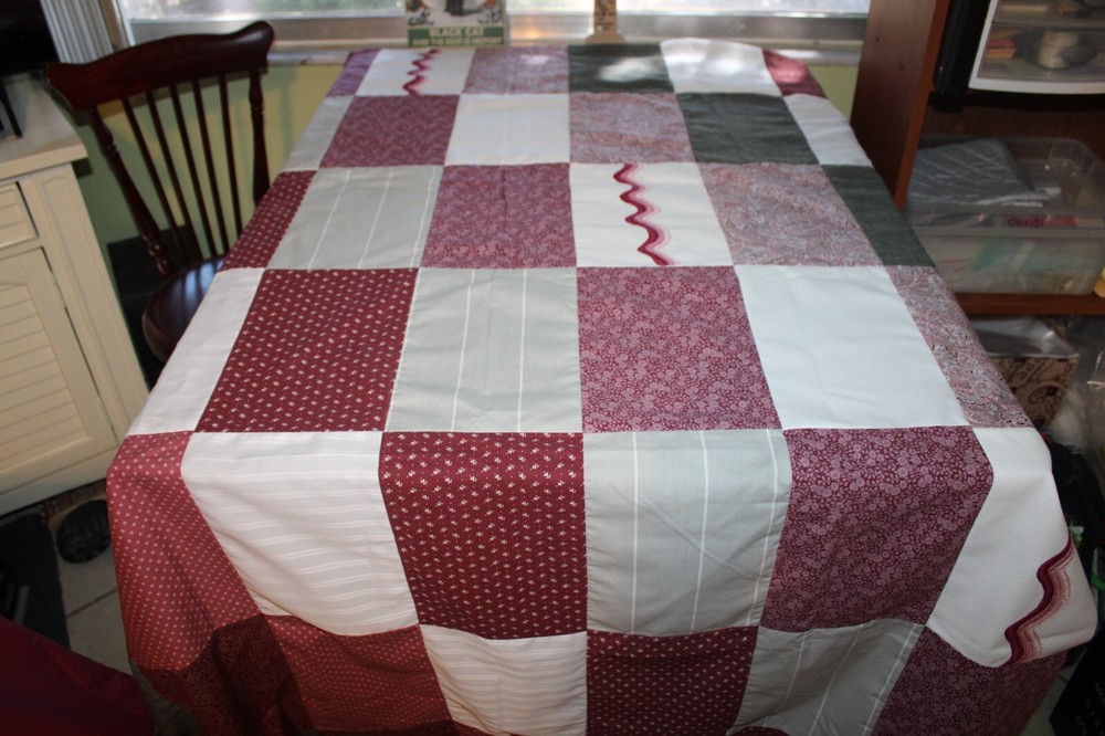 Mauve Pink Floral Cotton Fabric Unfinished Blanket Quilt Top – 51×90
