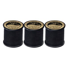 Anchor Strand Spool – 3 Pack of 10.9y/10m – Black Embriodery 10.9y/10m,