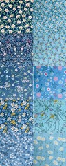 50 PCS 8×8 inch Multicolor Cotton Fabric Bundle Squares for Quilting Blue