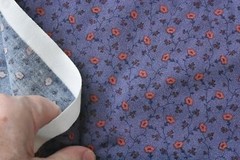 By 1/2 Yd, Orange Calico on Violet Cotton, Blue Hill/Colonial Prints/Morgan,B975